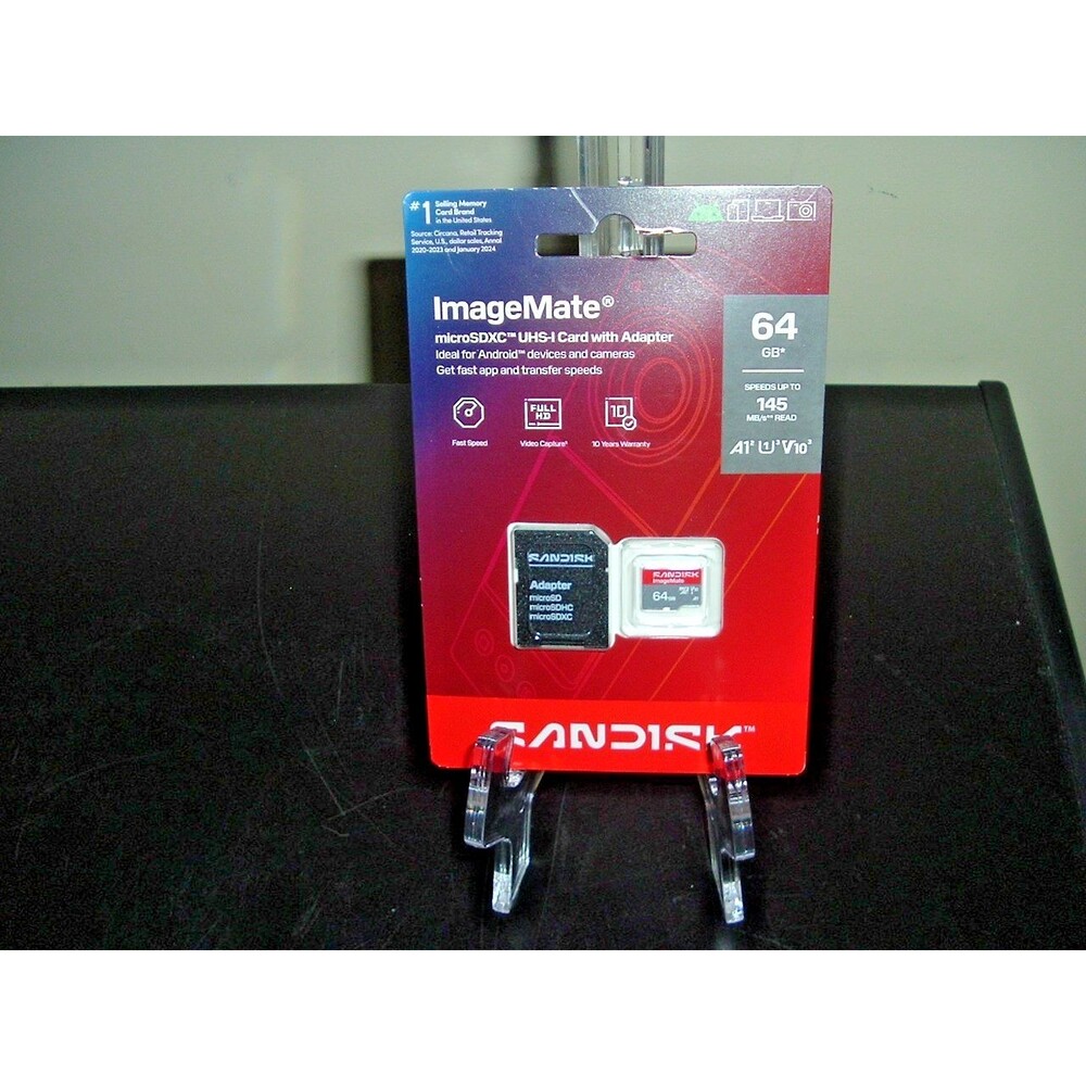 64GB Card Sandisk ImageMate MICROSDXC UHS-I CARD WITH ADAPTER Speeds up to 145